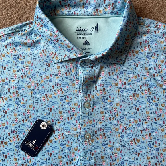 NWT Johnnie-O Performance Polo - Hawaiian print - Picture 2 of 3